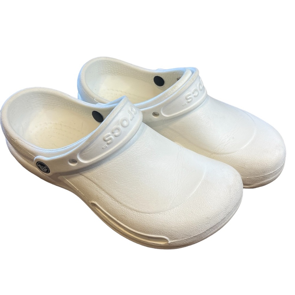 Crocs At Work Unisex Bistro Clogs White Size Men's 7 Women’s 9 Shoes Sandals